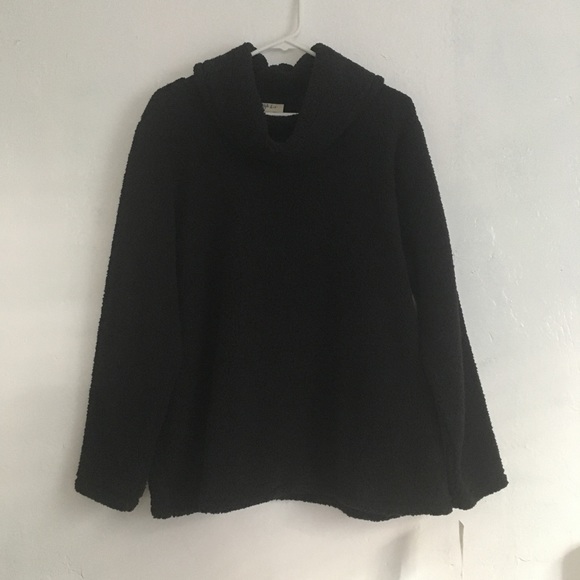 Style & Co Sweater Sherpa cowl neck deep black plus size 0X pullover - Picture 4 of 13